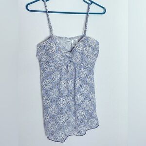 No Boundaries Blue and White Fitted Camisole